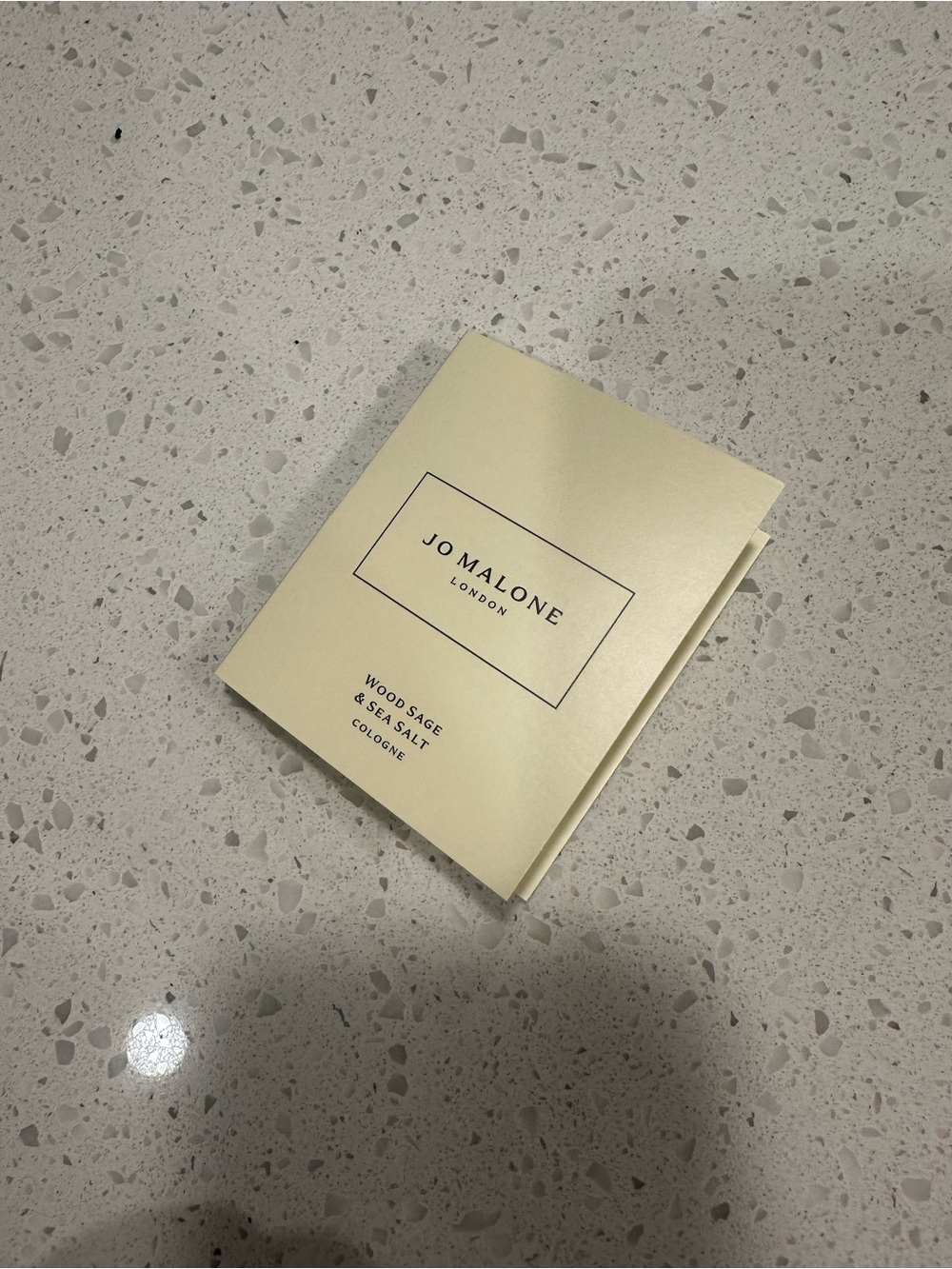 Jo Malone Sample Card in Cream with Black Vial